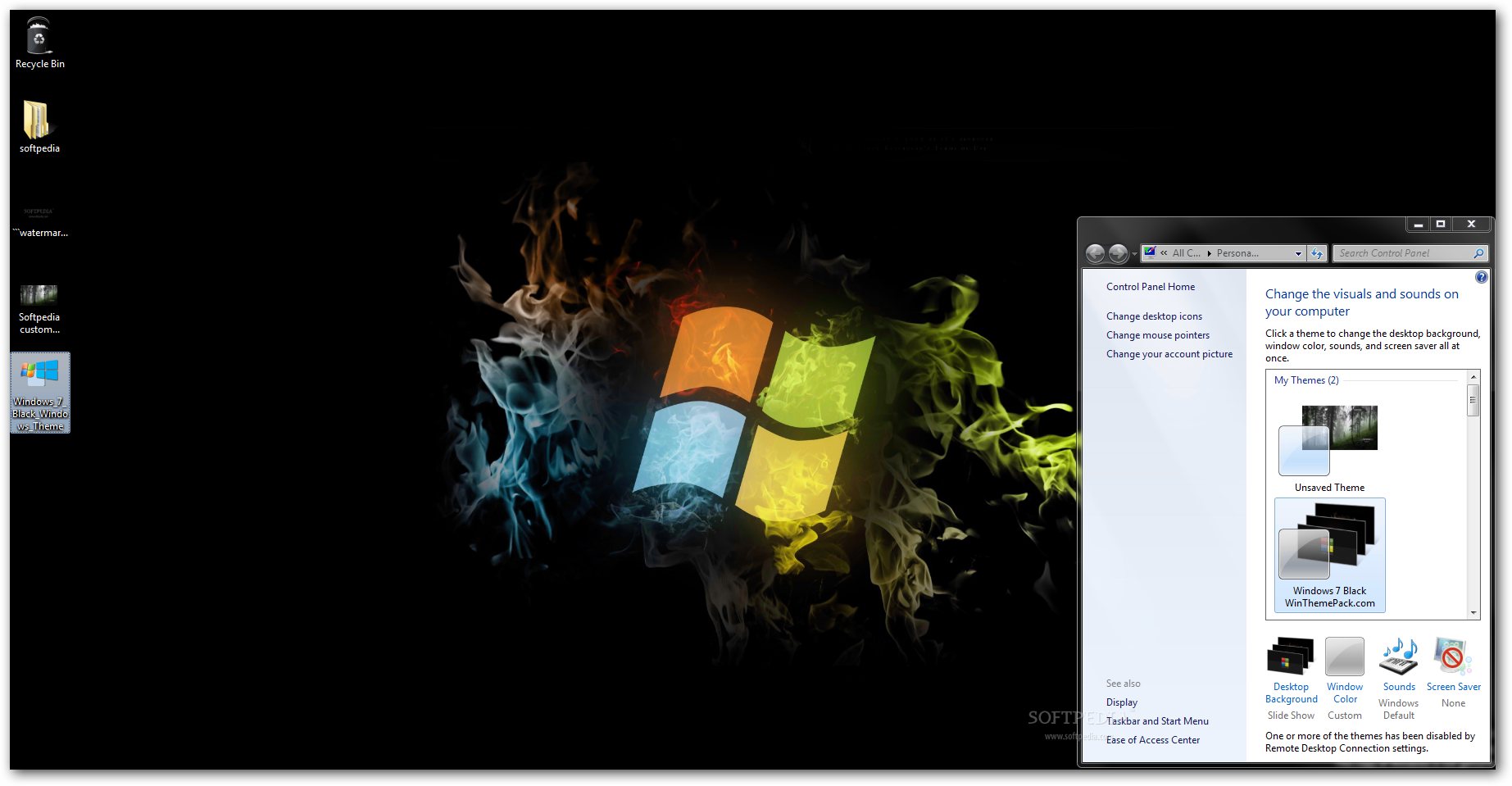 download theme windows 7 black glass